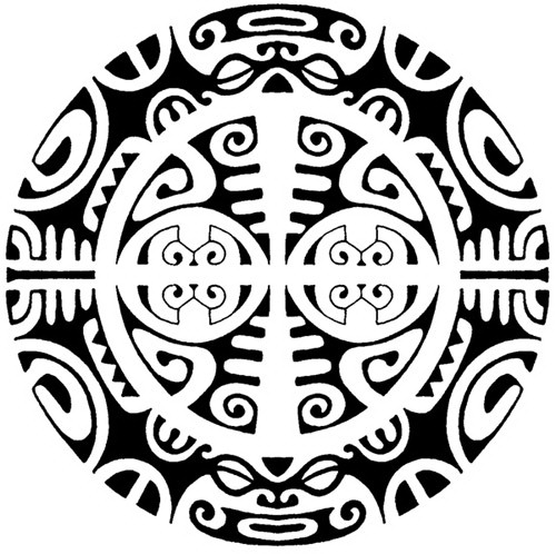Polynesian design with tiki eyes enata Fake Temporary Water Transfer Tattoo Stickers NO.10565